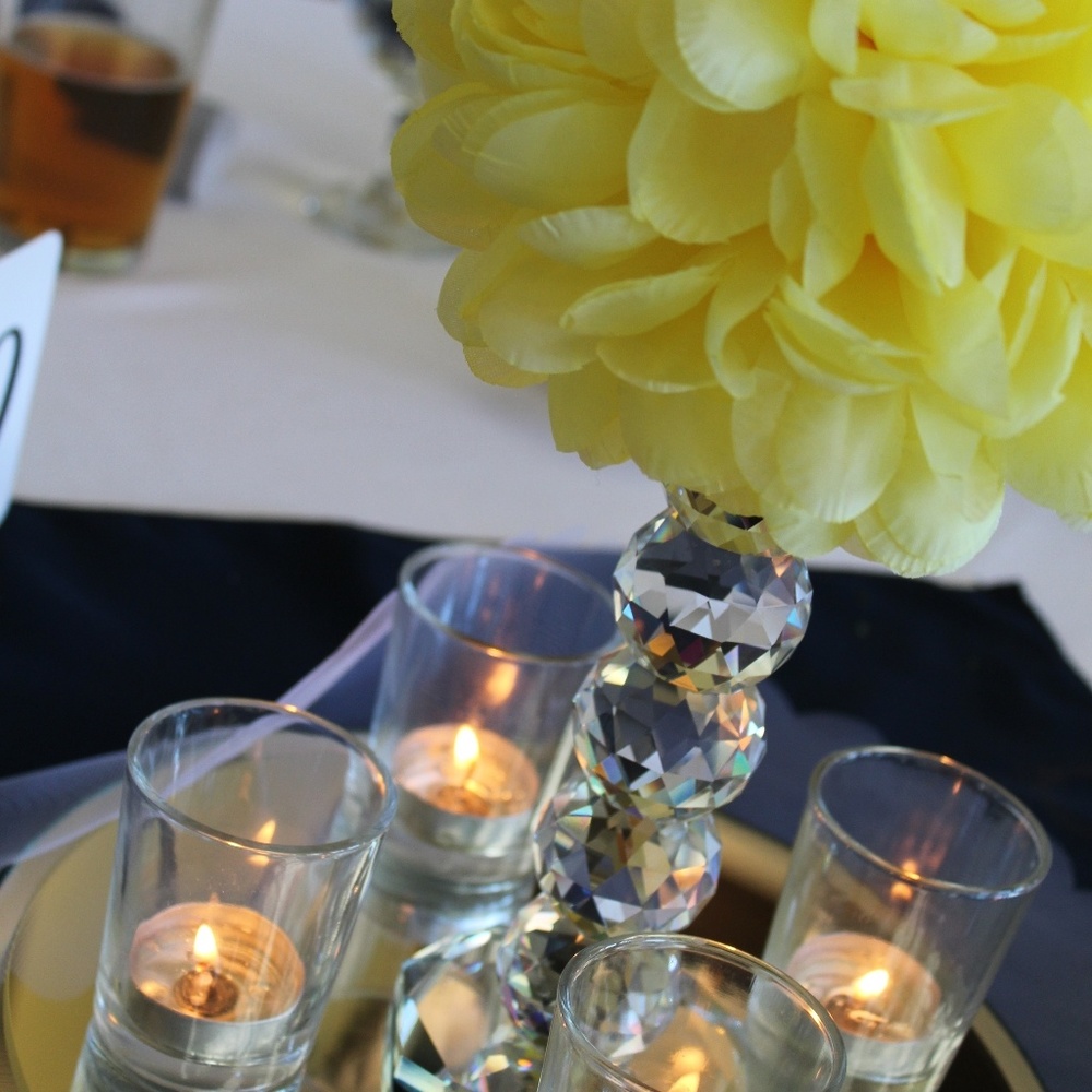 Tall Crystal Candle Holder Set - Picture 2 of 6